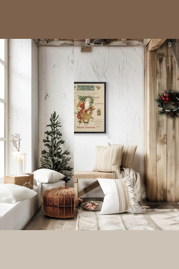 Antique Curiosities Santa Framed Print