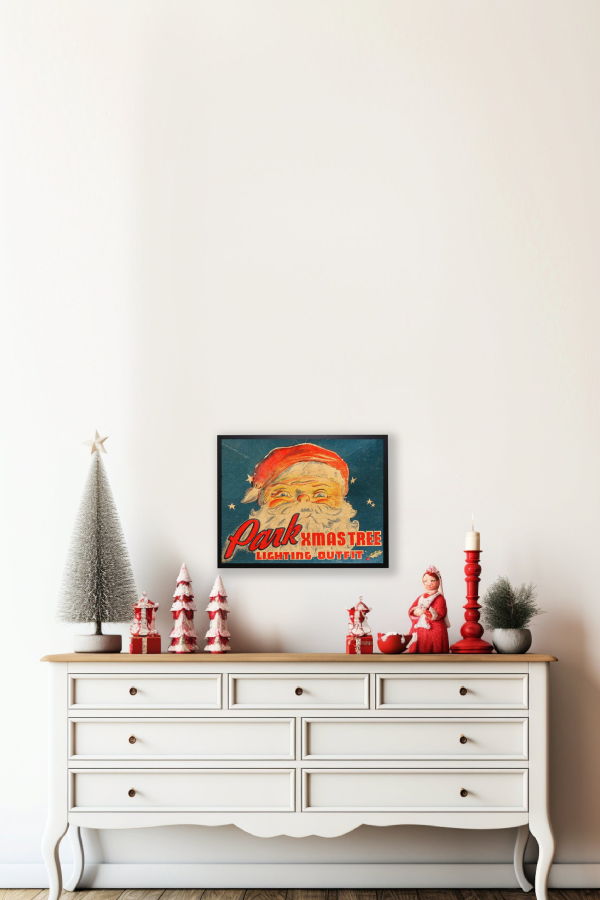Antique Curiosities Santa Lighting Outfit Christmas Poster