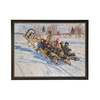 Antique Curiosities Vintage Winter Scene with Children and Horse and Sled Framed Print - Thumbnail 1