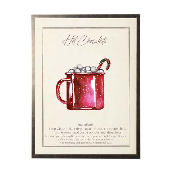 Antique Curiosities Watercolor Hot Chocolate Recipe Print
