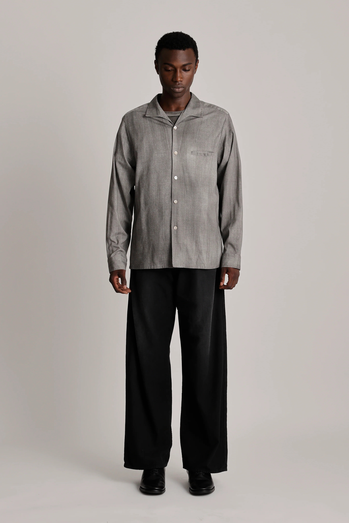 Taiga Takahashi Lot 108. 50S Italian Collar Shirt Hand Drawn Sumi Shirt - Image 2 of 7