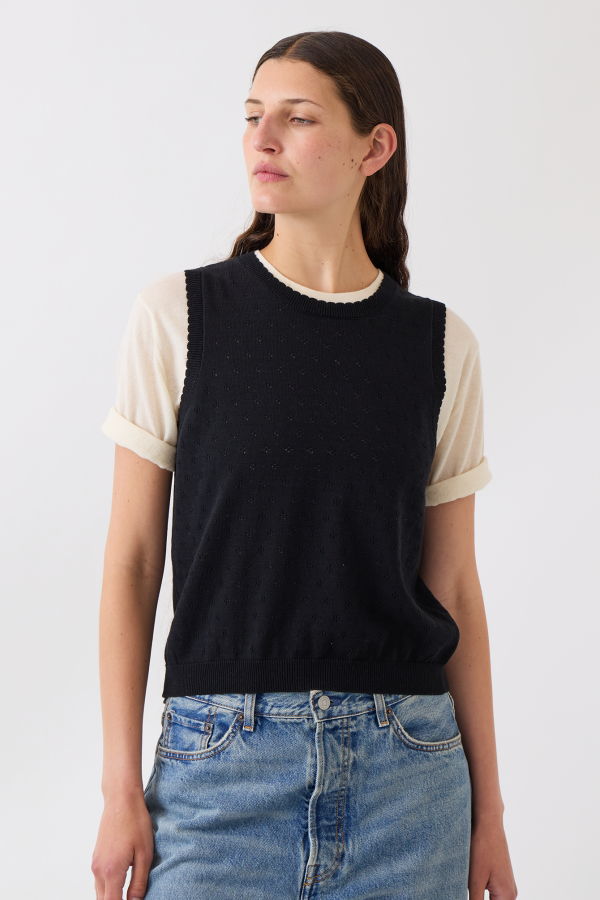 DEMYLEE Eleanor Pointelle Cotton Top