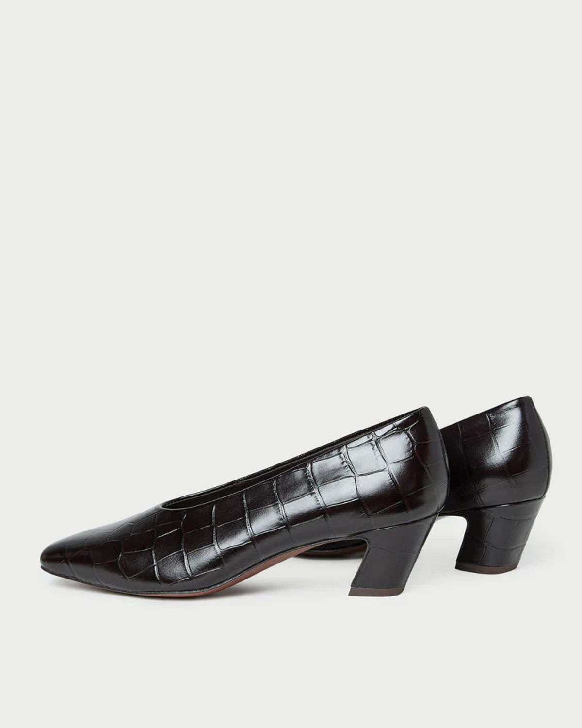 Loeffler Randall Neive Crocodile Leather Low Pump - Ebony - Image 5 of 5