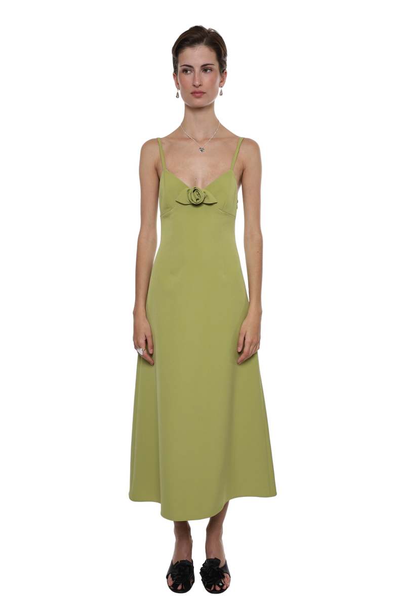 Sandy Liang Pilton Dress - Chartreuse