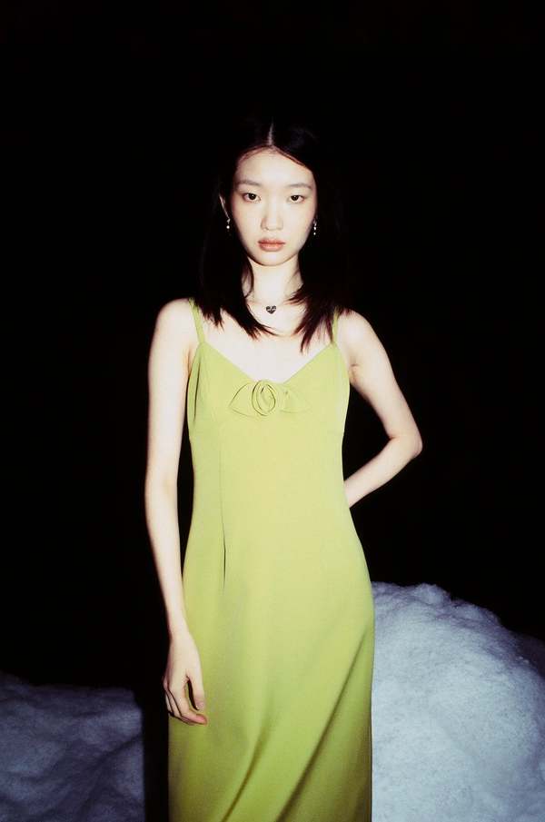 Sandy Liang Pilton Dress - Chartreuse