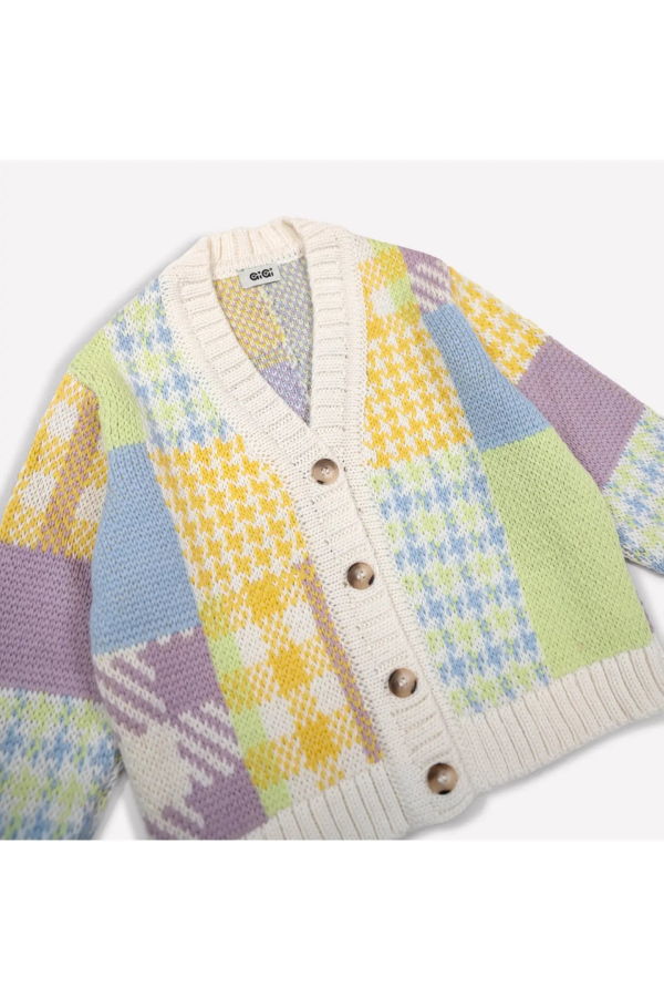 Gigi Knitwear Patchwork Cardigan Mini