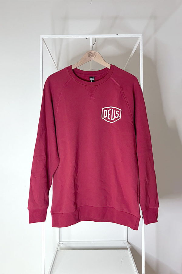 Deus Ex Machina Harajuku Address Crewneck Sweatshirt - Lava Falls Red
