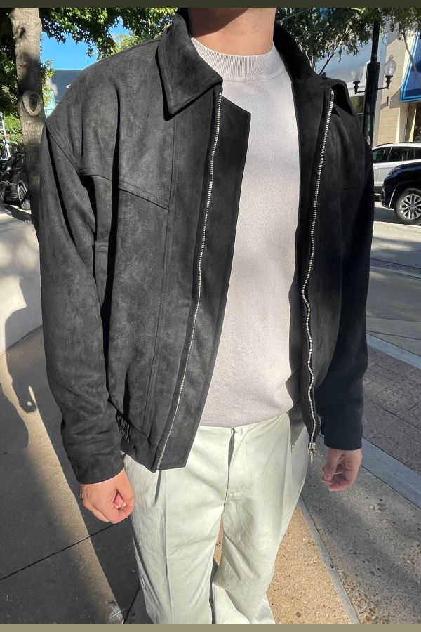 The NKC Store Suede Bomber Jacket