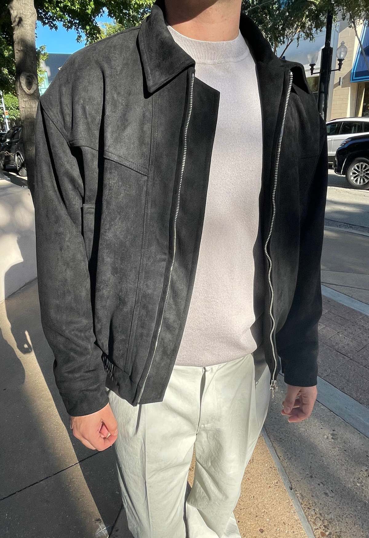 The NKC Store Suede Bomber Jacket - Image 2 of 6