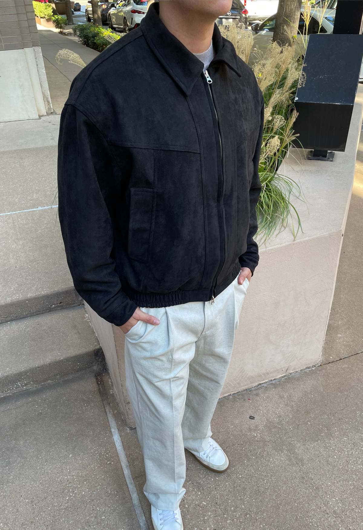 The NKC Store Suede Bomber Jacket - Image 4 of 6