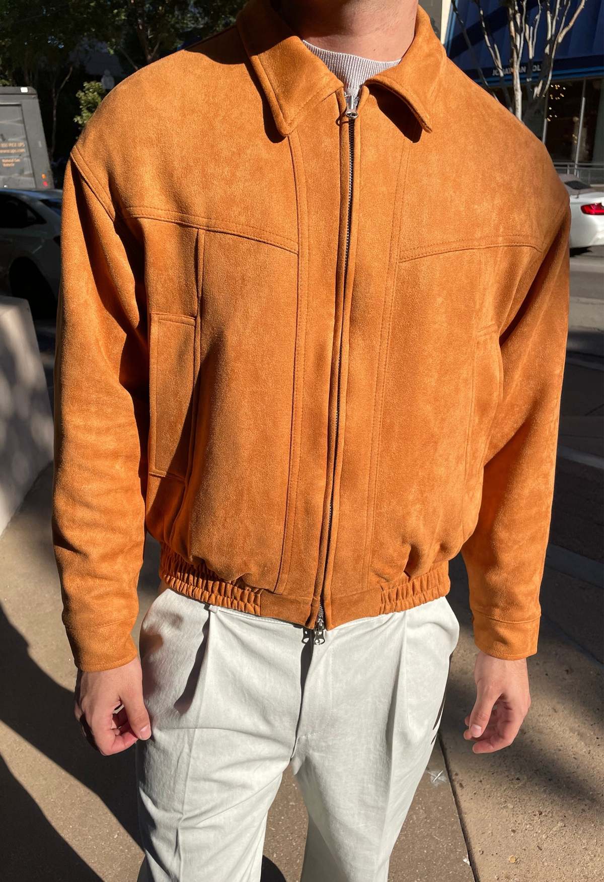 The NKC Store Suede Bomber Jacket - Image 3 of 4