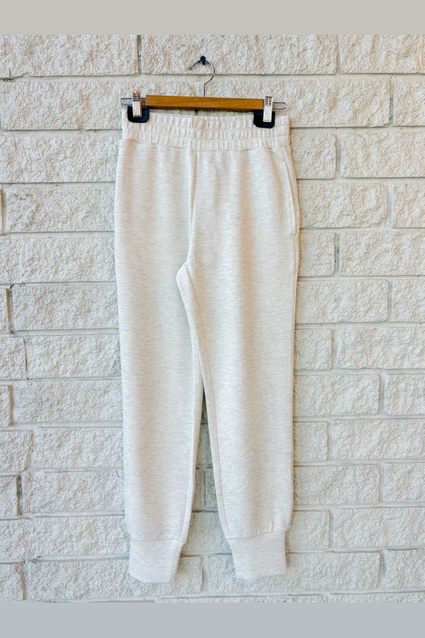 Varley The Slim Cuff Pant 27.5" - Ivory Marl