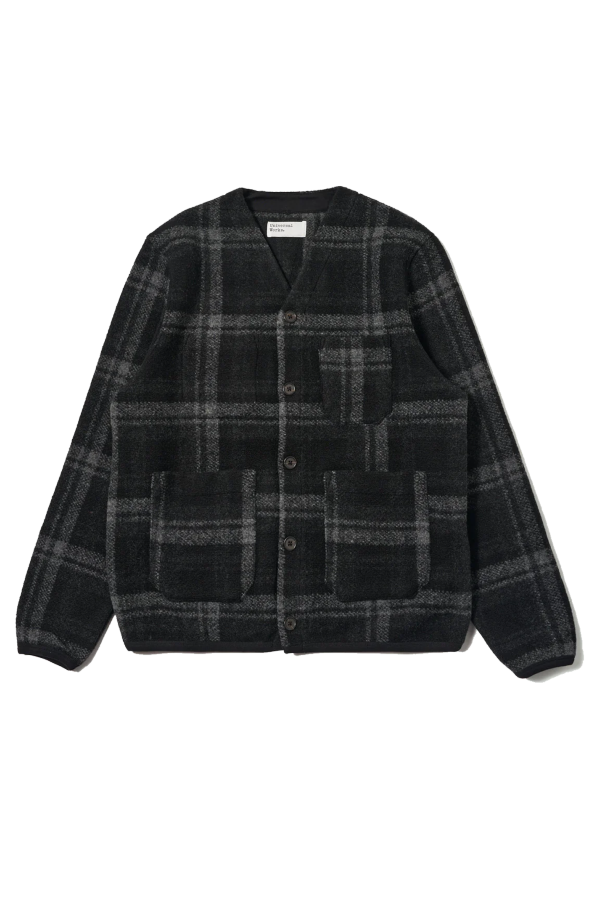 Universal Works Cardigan Moh Check Fleece Cardigan