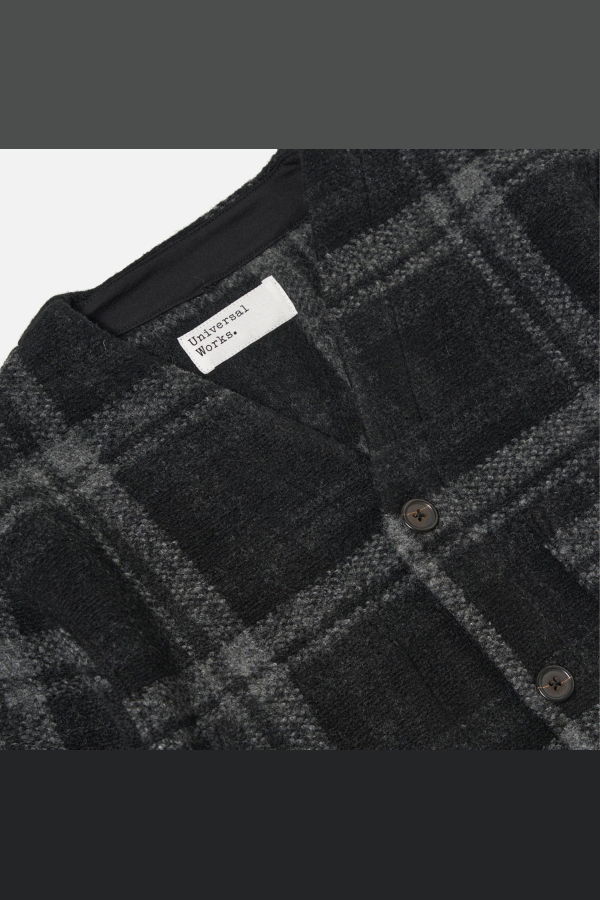 Universal Works Cardigan Moh Check Fleece Cardigan