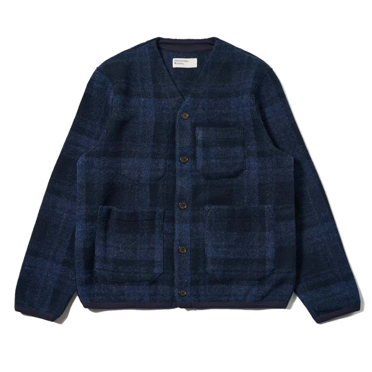 Universal Works Cardigan Moh Check Fleece - Image 1 of 3