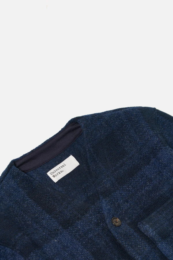 Universal Works Cardigan Moh Check Fleece