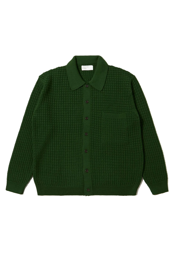 Universal Works Charlie Cardigan - Textured Green Merino