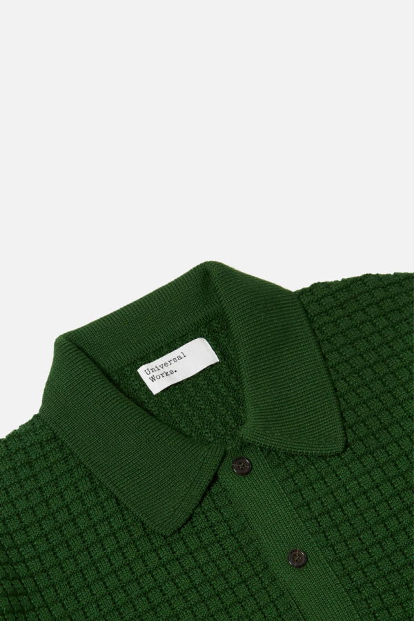 Universal Works Charlie Cardigan - Textured Green Merino