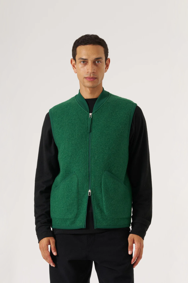 Universal Works Zip Waistcoat Wool Fleece Waistcoat