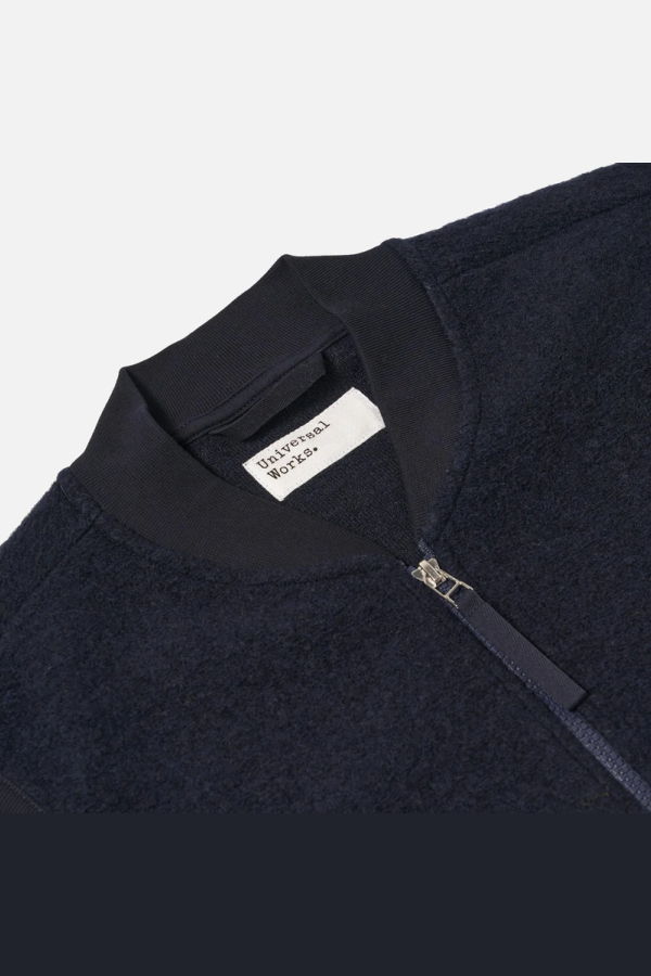 Universal Works Wool Fleece Zip Waistcoat - Navy