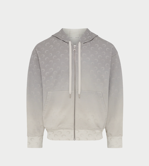 MARINE SERRE Faded Moon Fleece Zipped Hoodie