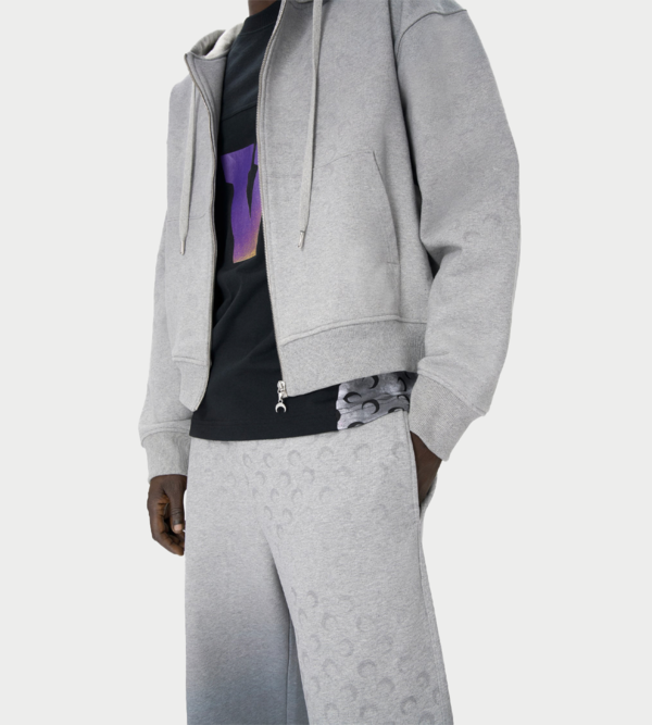 MARINE SERRE Faded Moon Fleece Zipped Hoodie