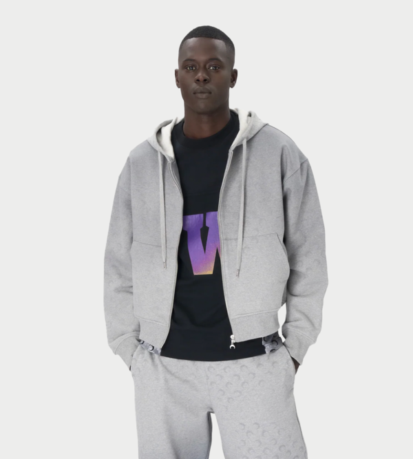 MARINE SERRE Faded Moon Fleece Zipped Hoodie