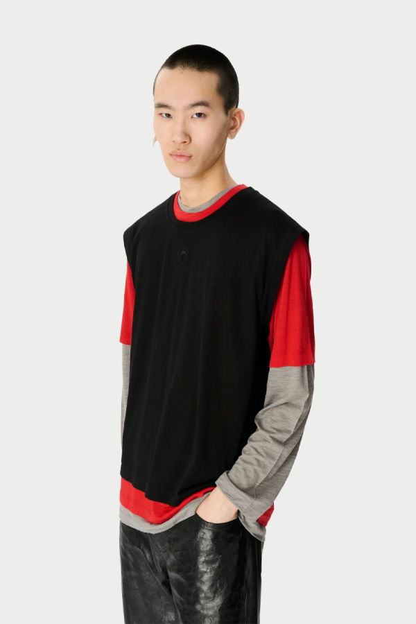 MARINE SERRE Merino Jersey 3 Tee Set