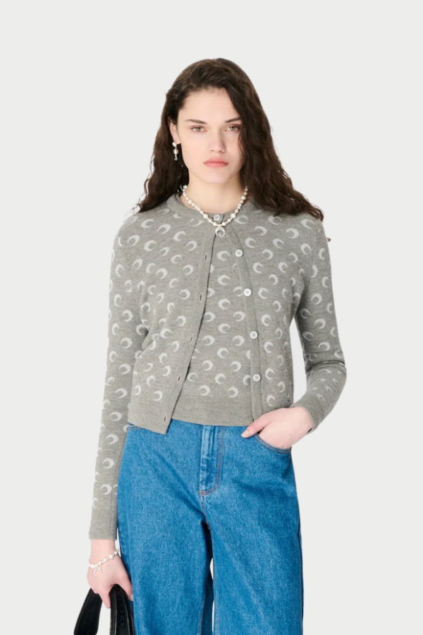 MARINE SERRE Moon Jacquard Cardigan