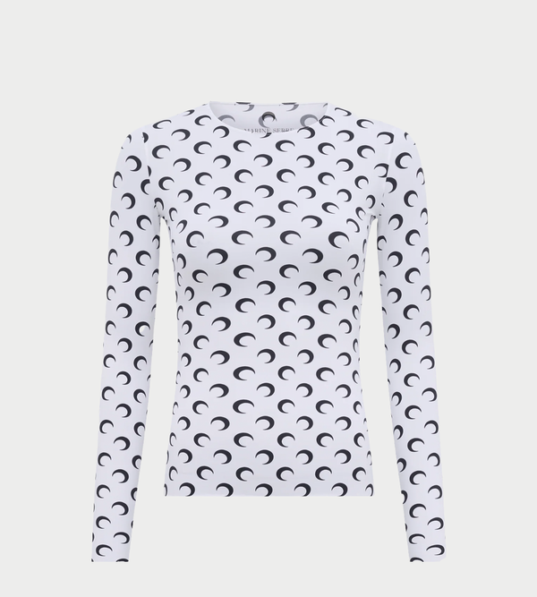 MARINE SERRE Moon Printed Second-skin Crewneck Top