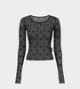 MARINE SERRE Moongram Mesh Flock LS Top - Thumbnail 1