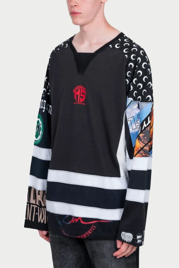 MARINE SERRE Regenerated Graphic LS Hockey Top