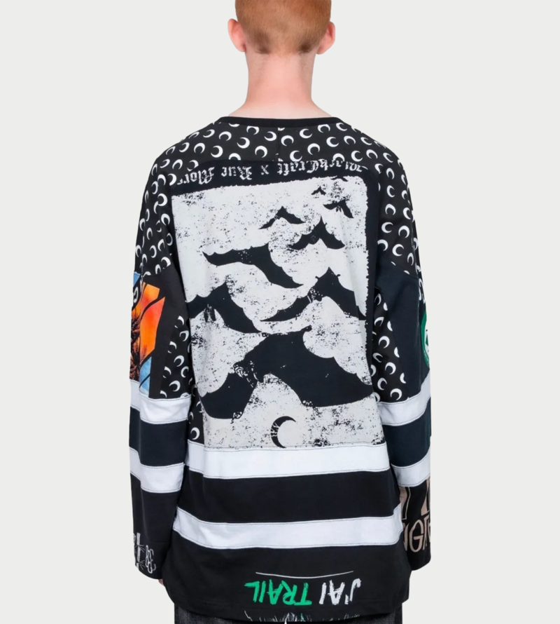 MARINE SERRE Regenerated Graphic LS Hockey Top