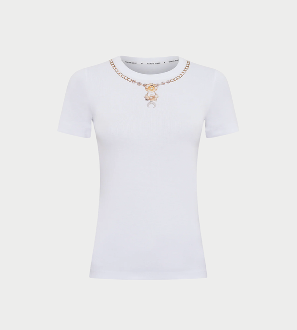 MARINE SERRE Trompe LOeil Jewelry Baby Tee
