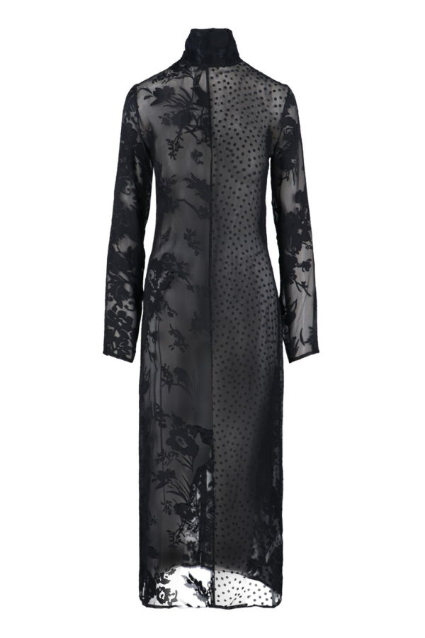 MARINE SERRE Silk Blend Maxi Dress - Black