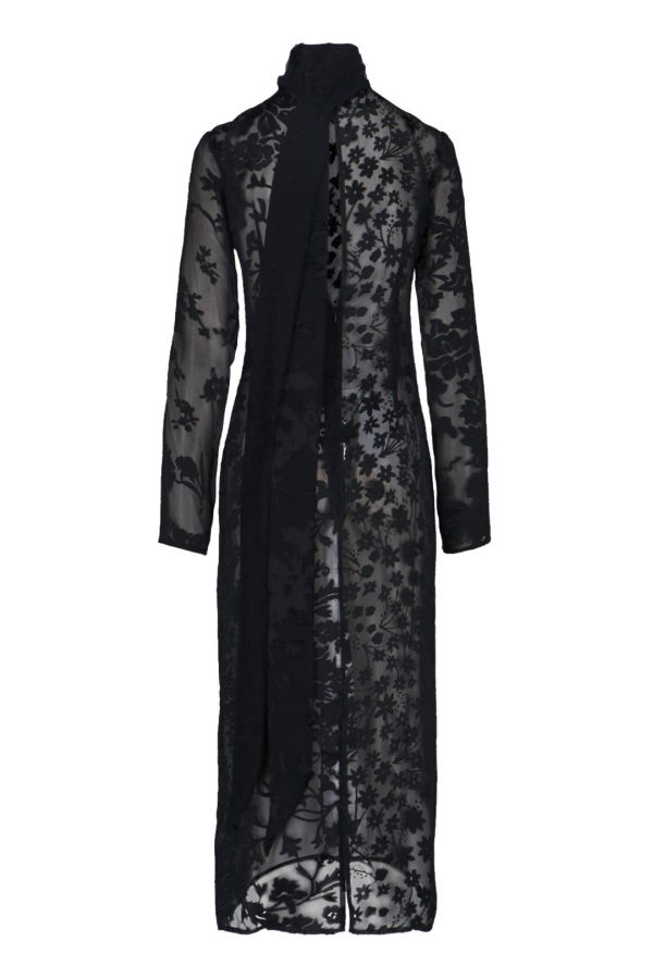 MARINE SERRE Silk Blend Maxi Dress - Black