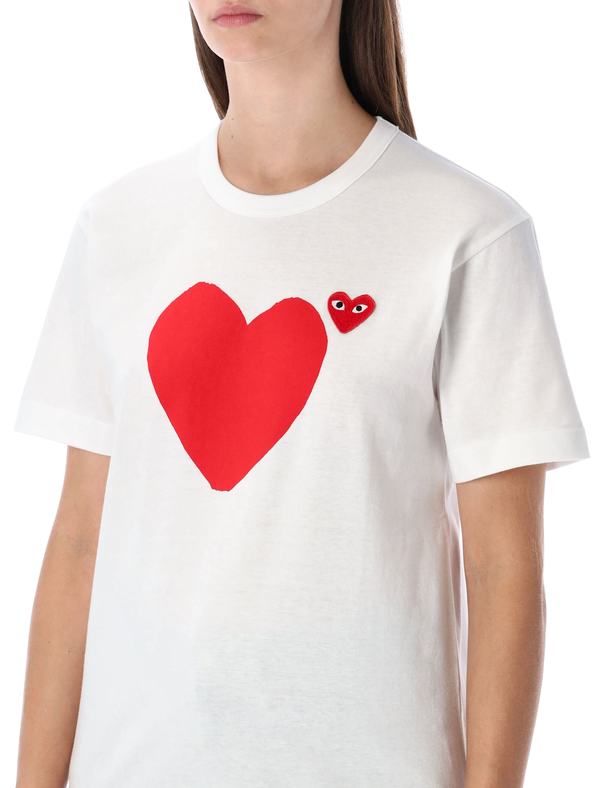 Comme des Garons PLAY Double Heart T-shirt - White