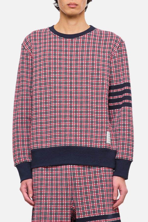 Thom Browne 4 Bar Cotton Crewneck Sweatshirt - MultiColour