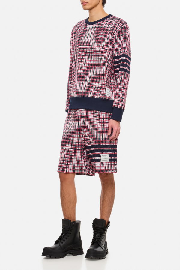 Thom Browne 4 Bar Cotton Crewneck Sweatshirt - MultiColour