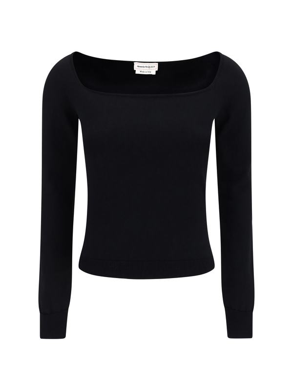 Alexander McQueen Square Neckline Top - Black