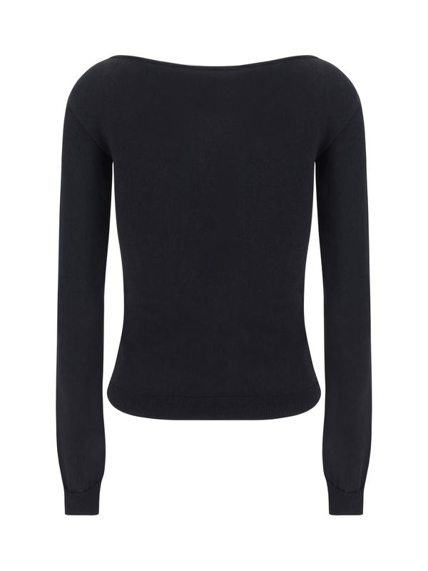 Alexander McQueen Square Neckline Top - Black