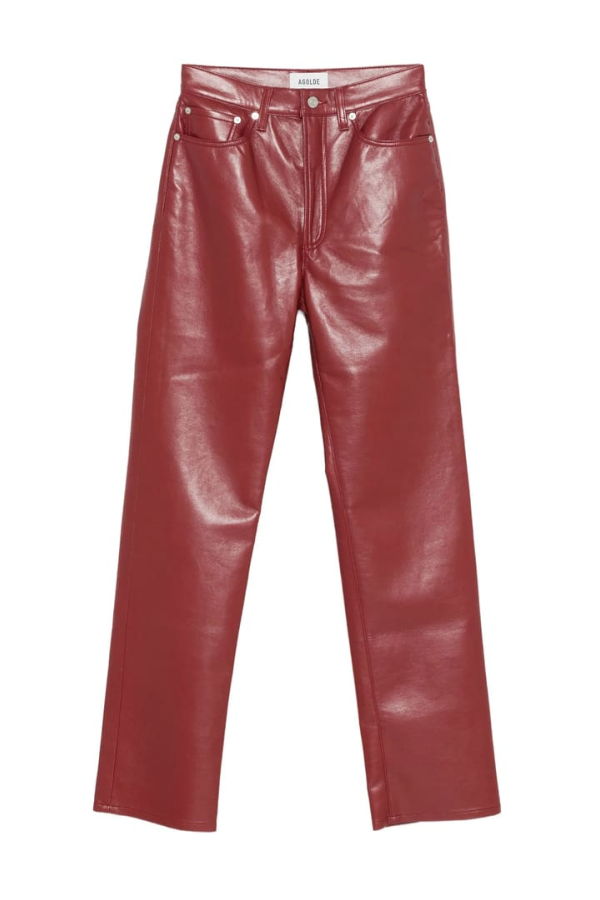 AGOLDE Leather Pant - Red