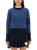 thom browne 4bar Stripe Jersey - Blue - Thumbnail 1