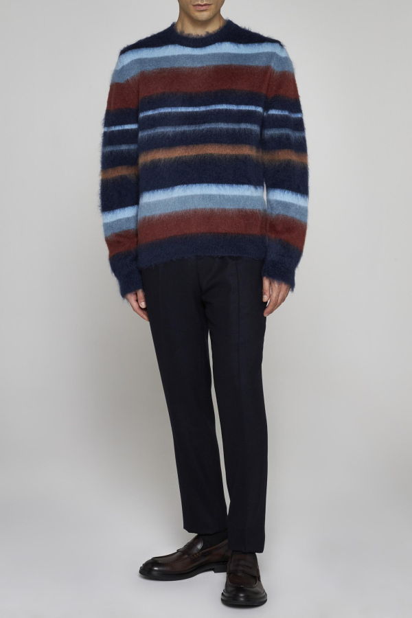 Etro Striped Mohair-blend Sweater - Blu
