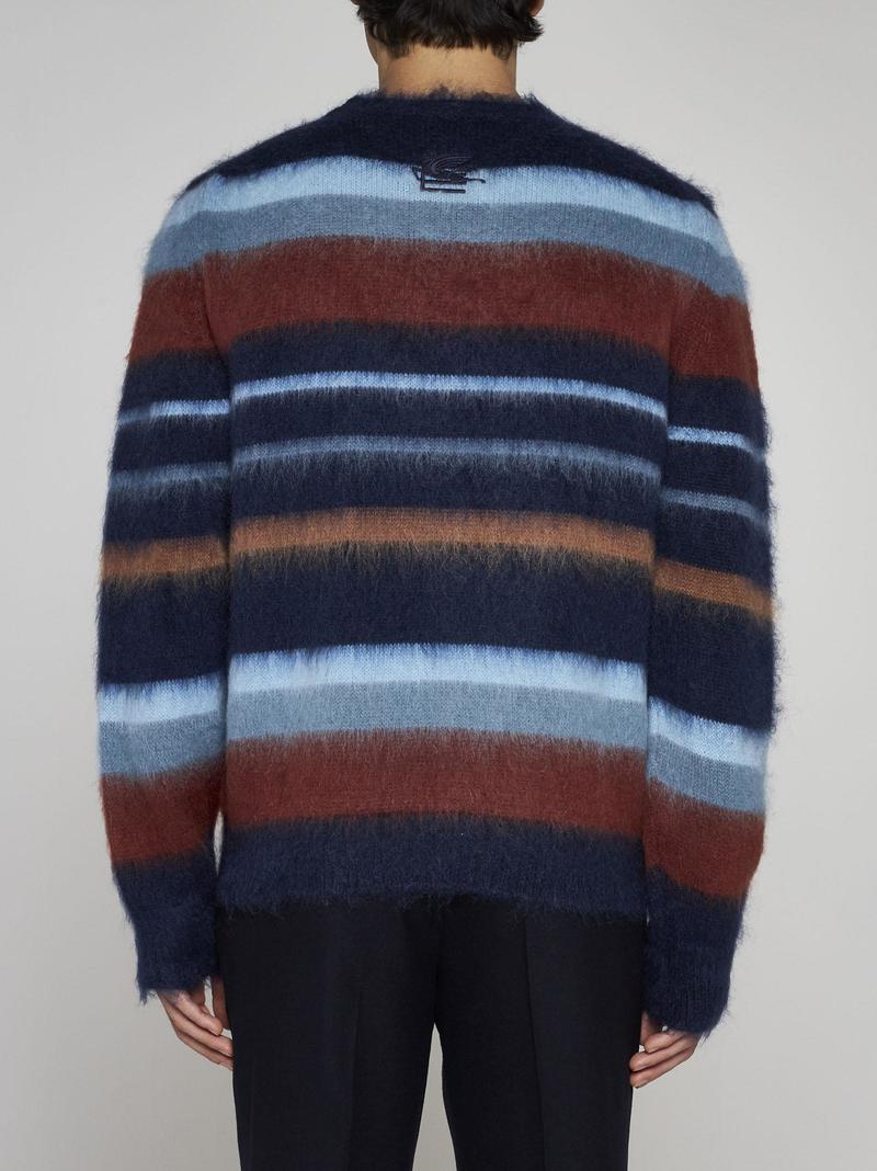 Etro Striped Mohair-blend Sweater - Blu