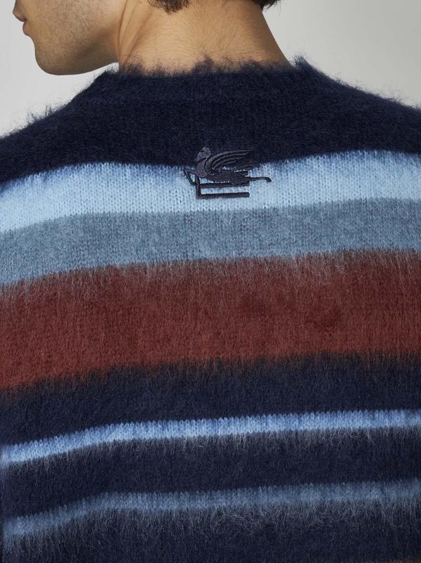 Etro Striped Mohair-blend Sweater - Blu