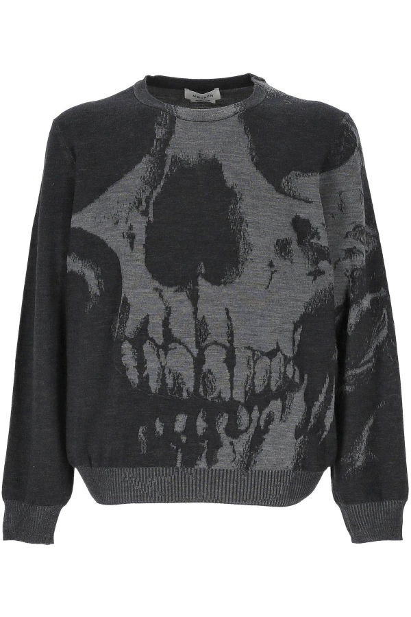 Alexander McQueen Skull Crewneck Jumper - Gray