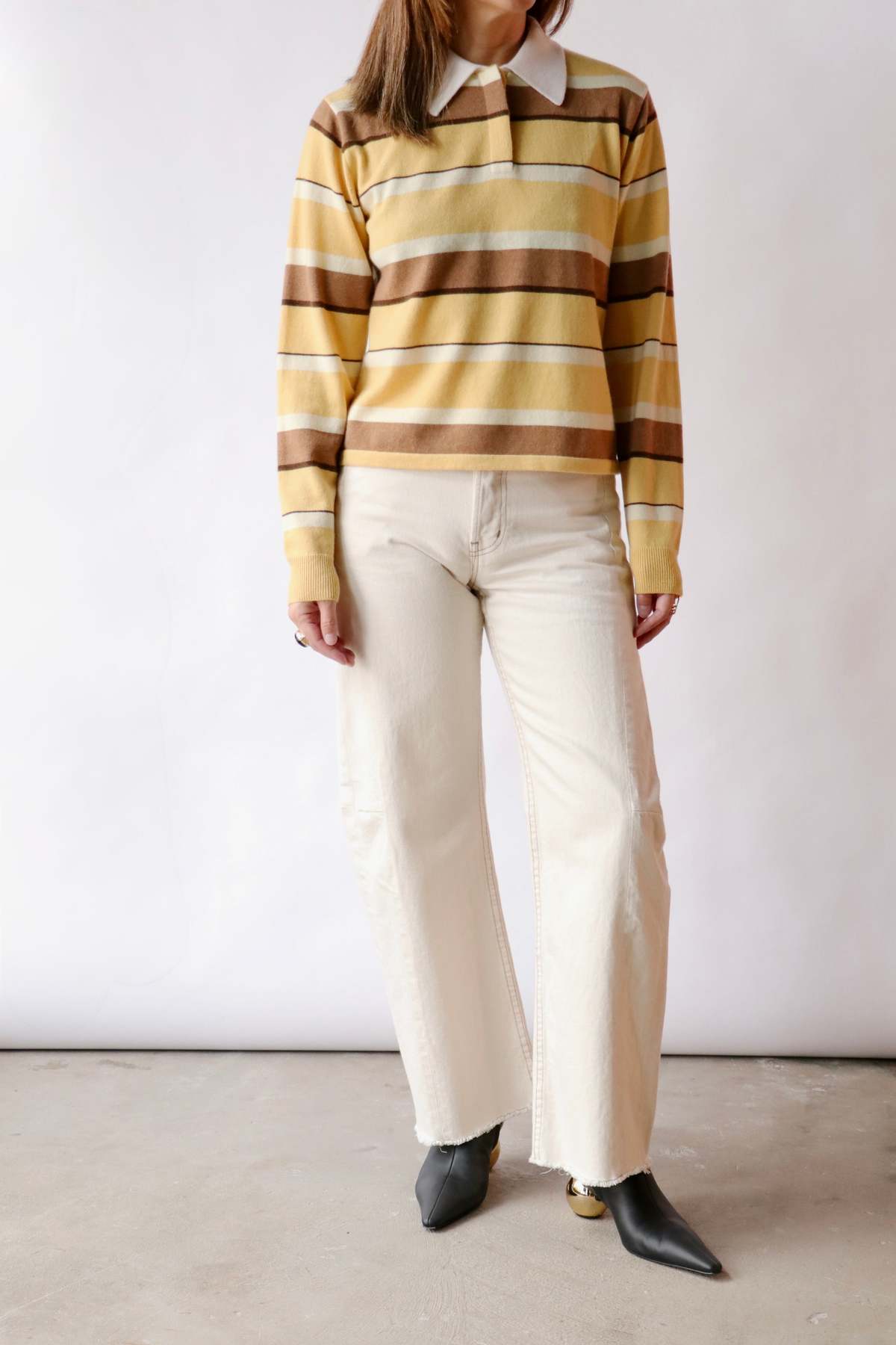 Guest in Residence Cropped Stripe Rugby Sweater - Image 3 of 6