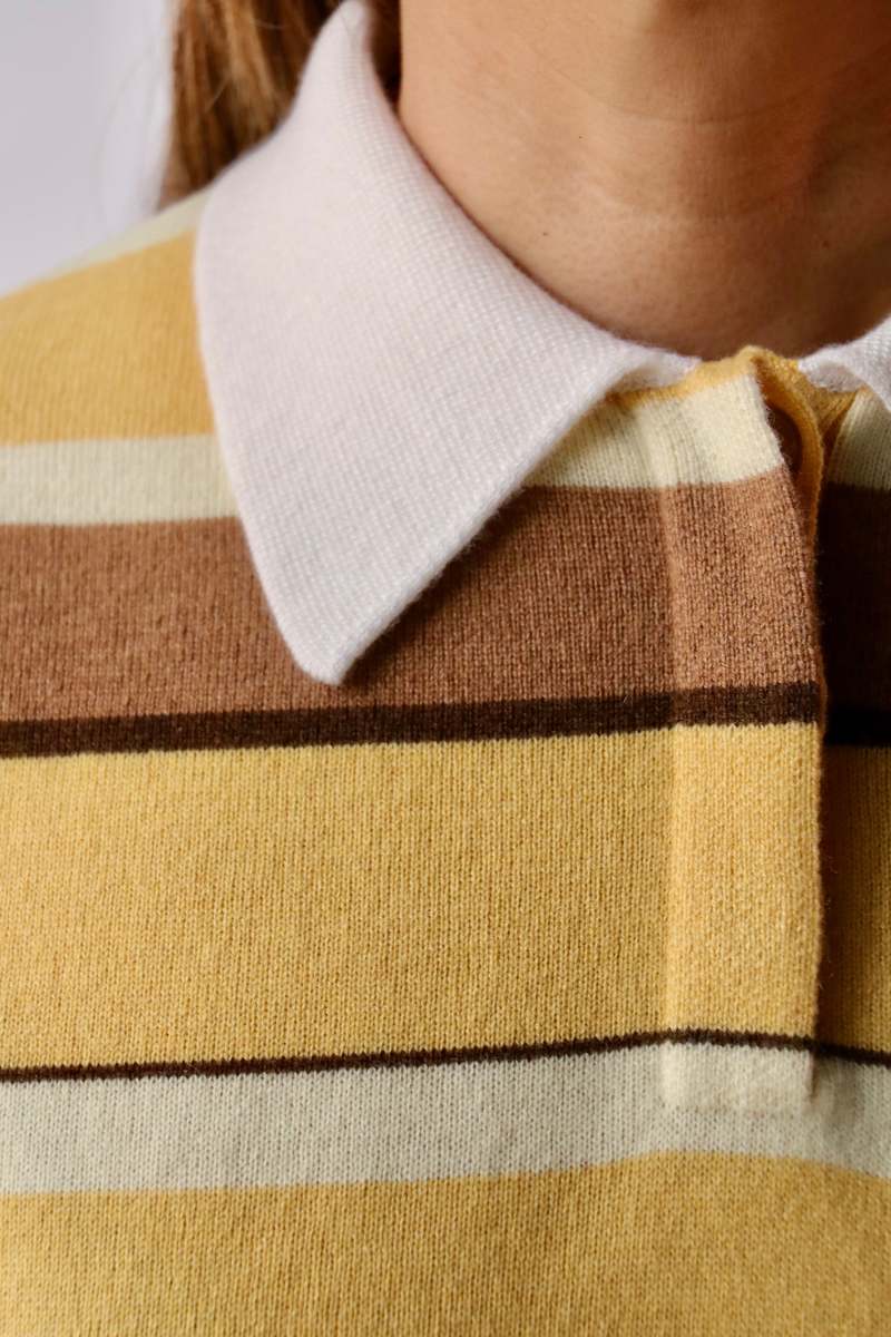 Guest in Residence Cropped Stripe Rugby Sweater