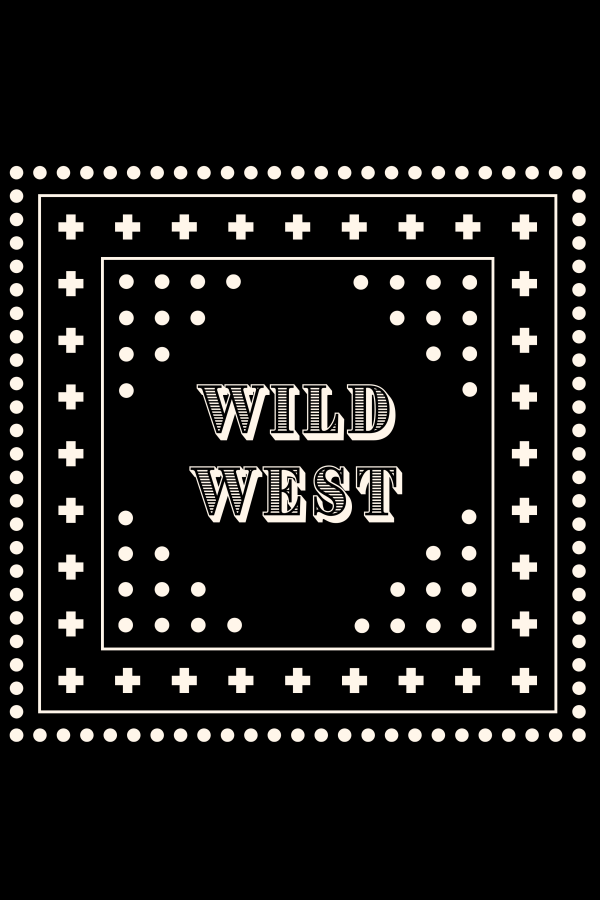 DUSHYANT. Archie Bandana No. 28 - Wild West Print on Black Bandana